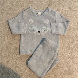 Light Blue Fox Embroidery Set Baby